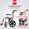 Portable Wheelchair Scooter Small Simple Folding Lightweight Inflatable Travel Elderly Trolley Foldable Armrest 20 Inch Large Tire