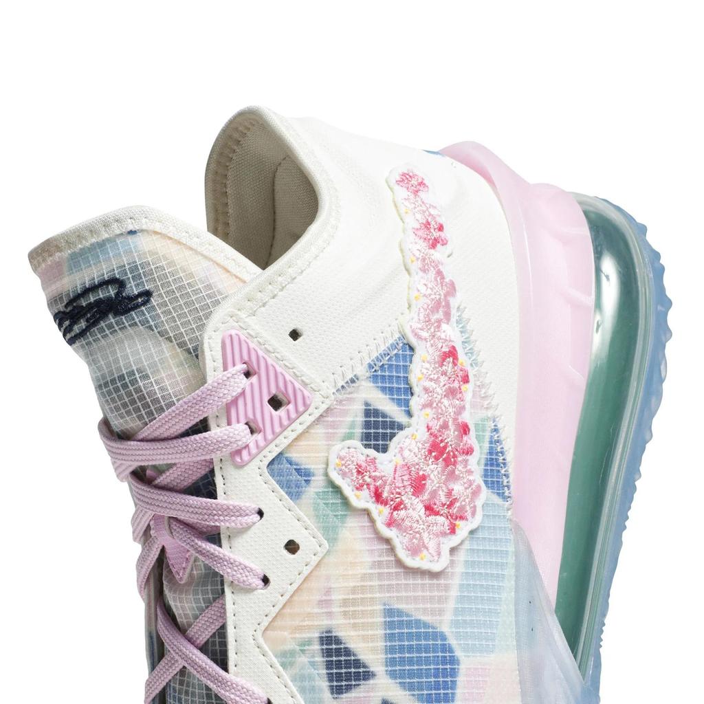 Nike LeBron 18 Low 'Sakura' (Unisex) Pale Ivory / Light Arctic Pink / Leche Blue Basketball Shoes CV7562 101