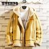Men Cashmere Jacket Winter Hooded Coat Plus Velvet Thick Warm Jacket Retro Style Coat for Youth