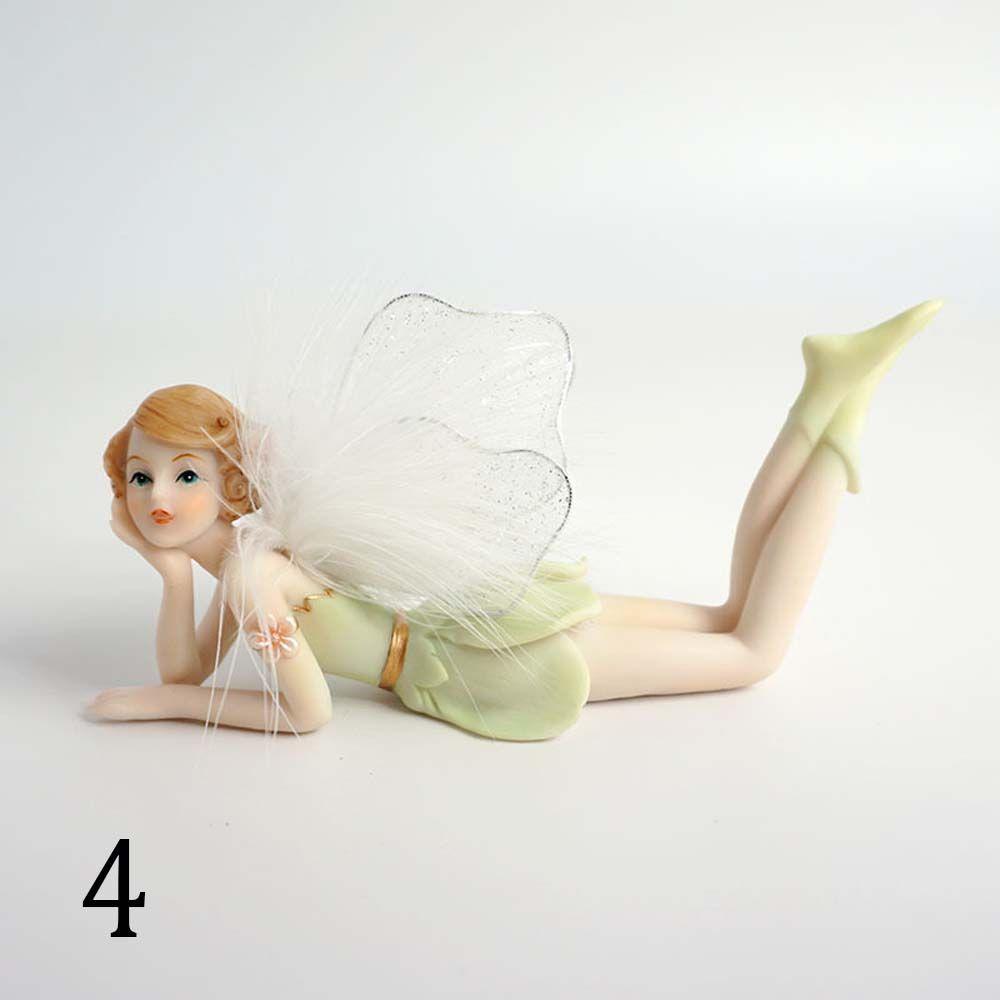 Girl DIY Garden Home Ornament Crafts Fly Fairy Car Decor Angel Figurines Miniatures Flower Fairy