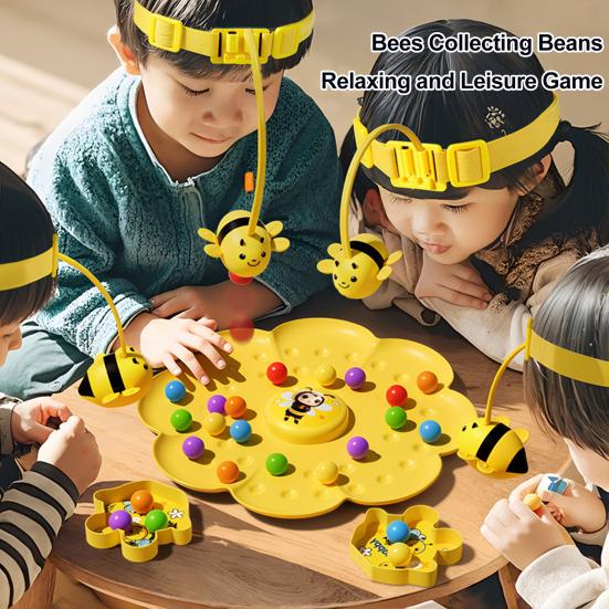 Magnetic Bee Bean Picking Game with Headband Color Cognition Kids Parents