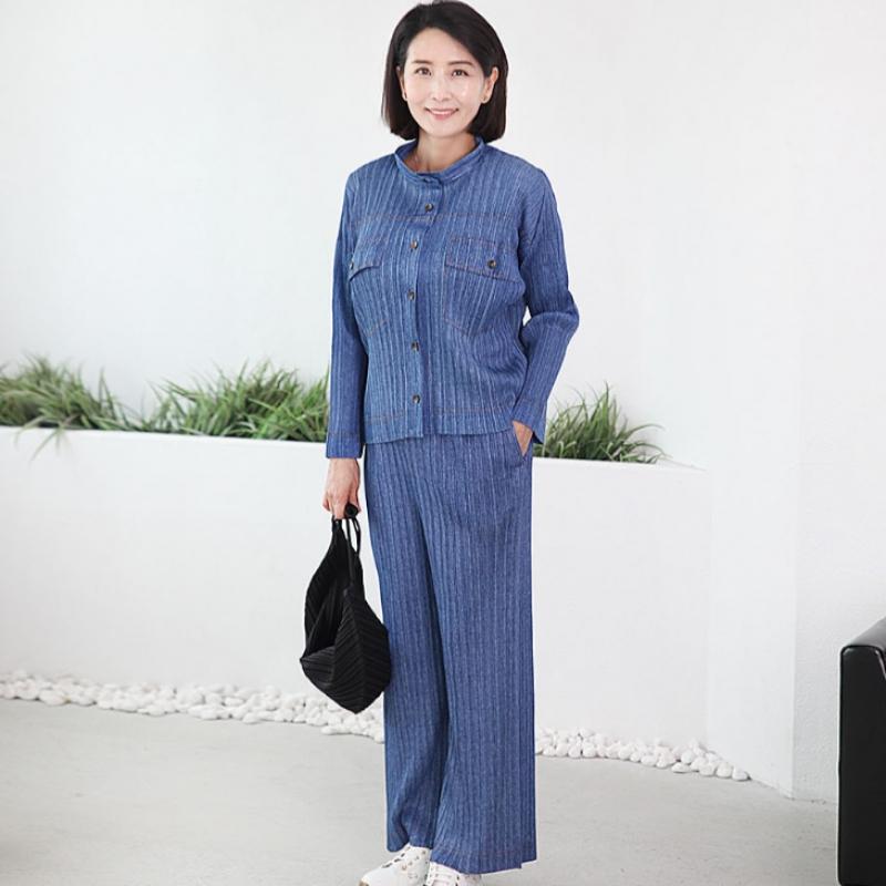 Shiz Madam Men China Pocket Shirt Pleated Pants Set Set3241