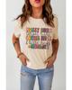 Azura Exchange MOMLIFE Slogan Graphic Print Crew Neck T Shirt in Khaki