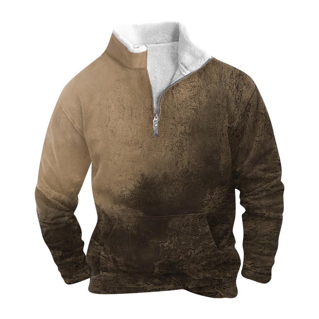 Весенне-осенняя мужская толстовка с воротником-стойкой на открытом воздухе, повседневные свитера, топы