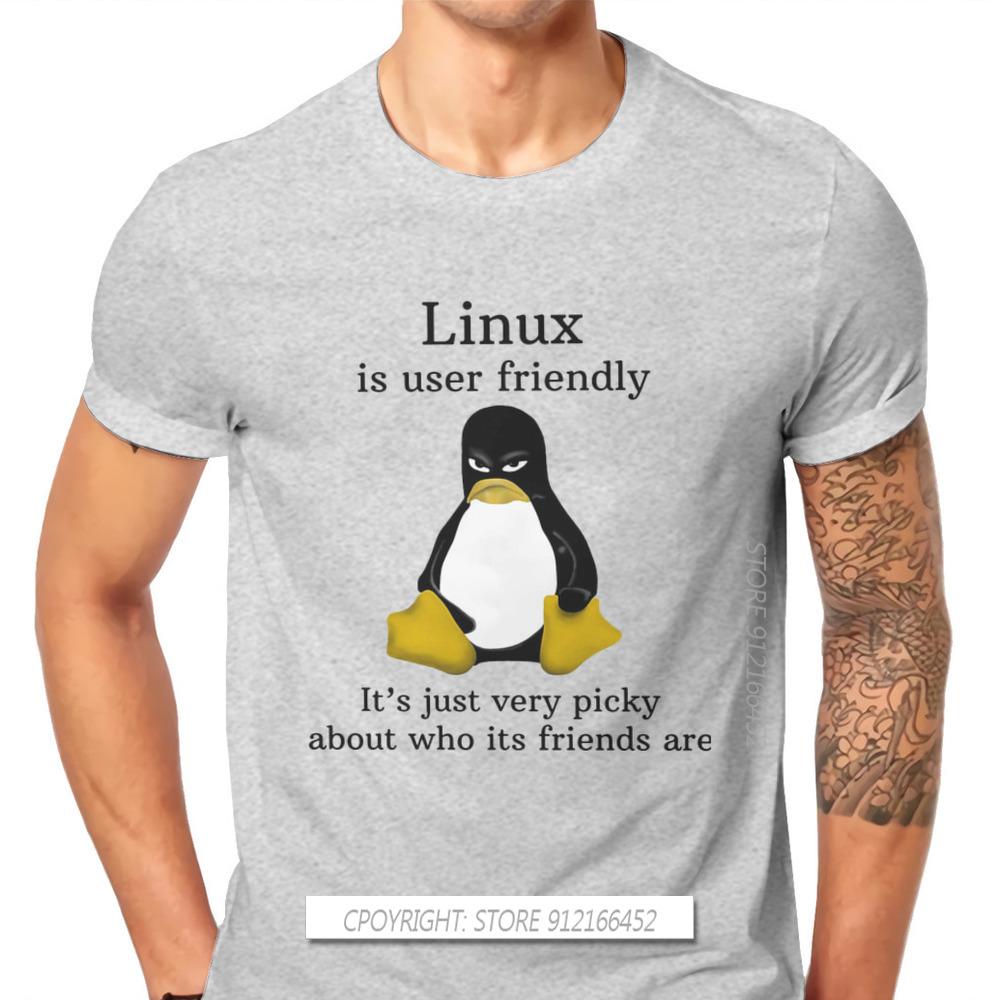 Linux Operating System Tux Penguin Men's TShirt User Friendly Just Picky Distinctive T Shirt Original Casual Sweats New Trend