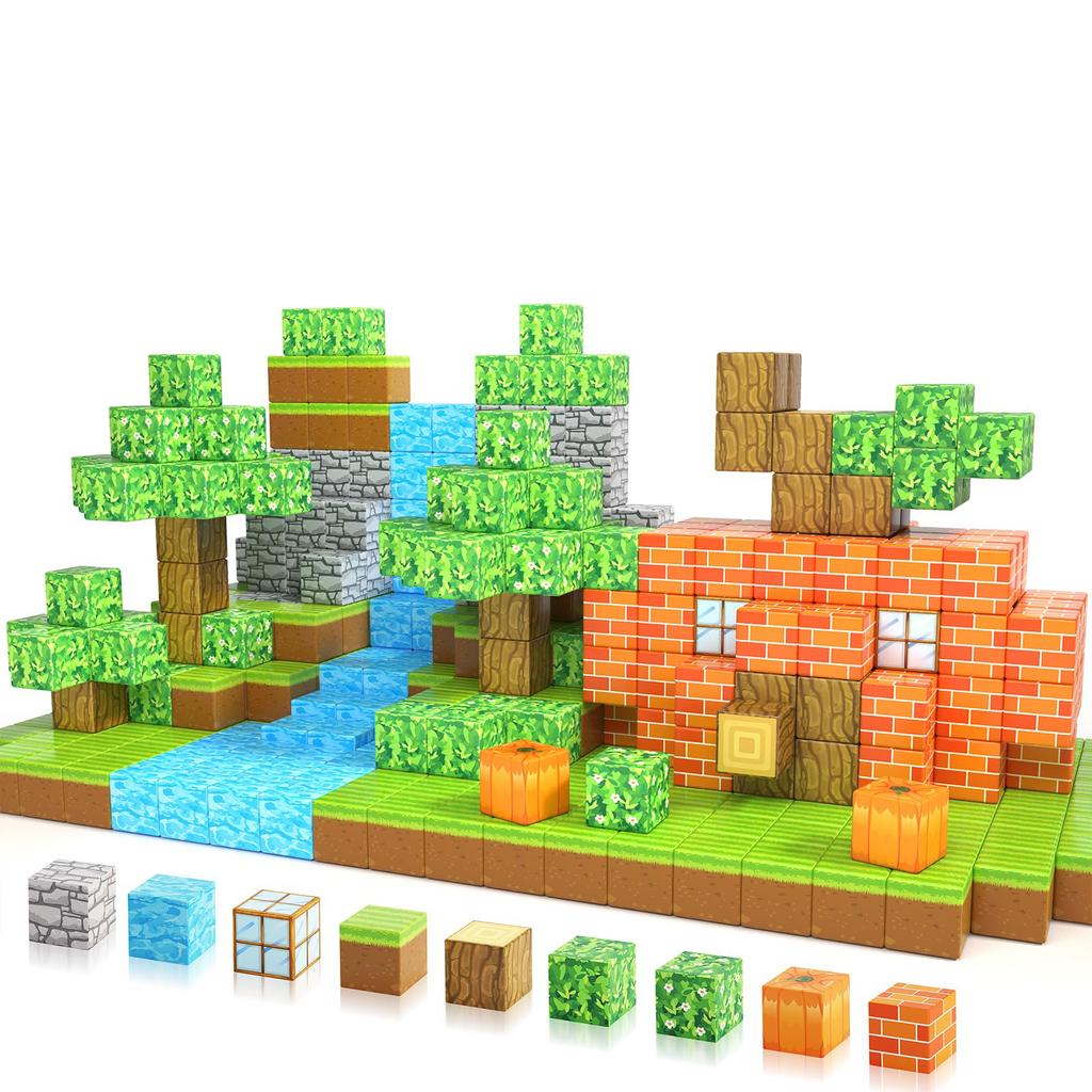 Magnetic Building Cubes Pumpkin Edition Kids Games Toys For Boys Girls 3+ Years Old Magnetic Stem Construction Toys