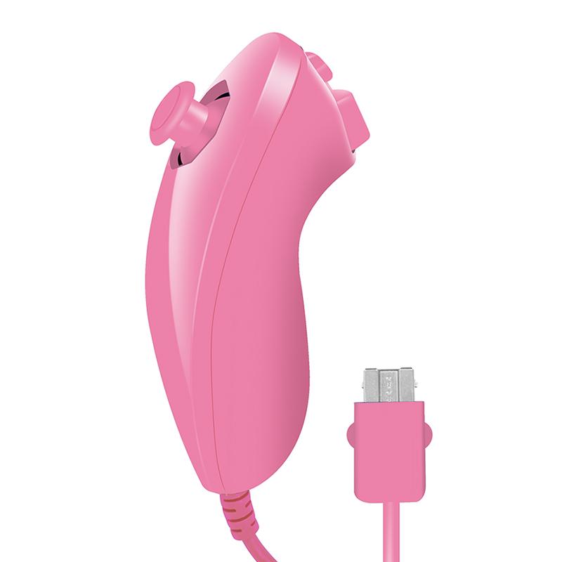 Беспроводной комплект контроллеров для Wii/Wii U – Левый джойстик Nunchuk / Правый пульт с вибрацией в силиконовом чехле и ремешком на запястье