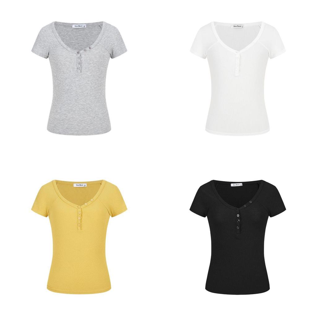 Queen White Vneck Short Sleeve T Shirt For Summer Casual Women