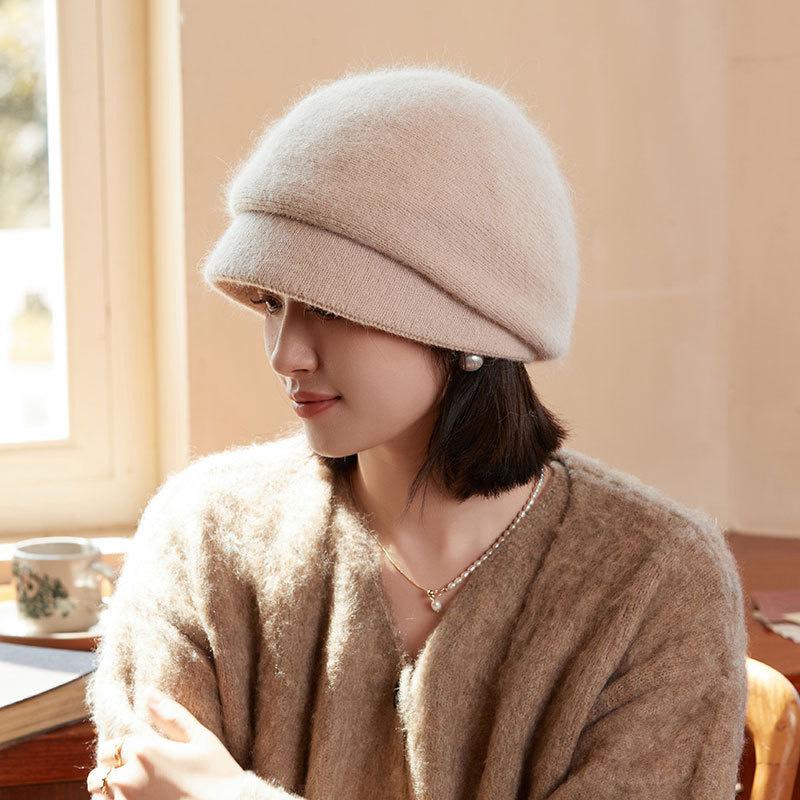 Женская уютная шапка-бини Теплая, ветрозащитная и стильная для осени/зимы Зимняя велосипедная шапка из флиса Утепленная теплая шерстяная шапка Защита ушей Вязаная шапка