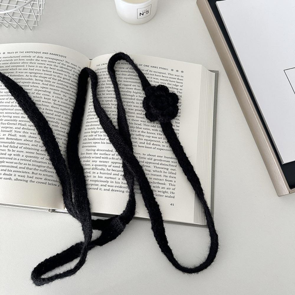 Однотонный 3D Шарф с Розой Ручной работы Вязаный крючком Трехмерный Шарф-лента с Розой Вязаный шарф Шерстяной платок