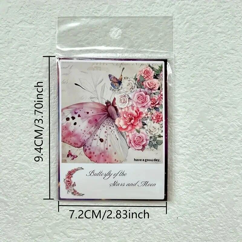 30pcs/Pack Vintage Butterfly PET Stickers DIY Decorative Junk Journal Stickers For Scrapbook Label Diary Album Planner
