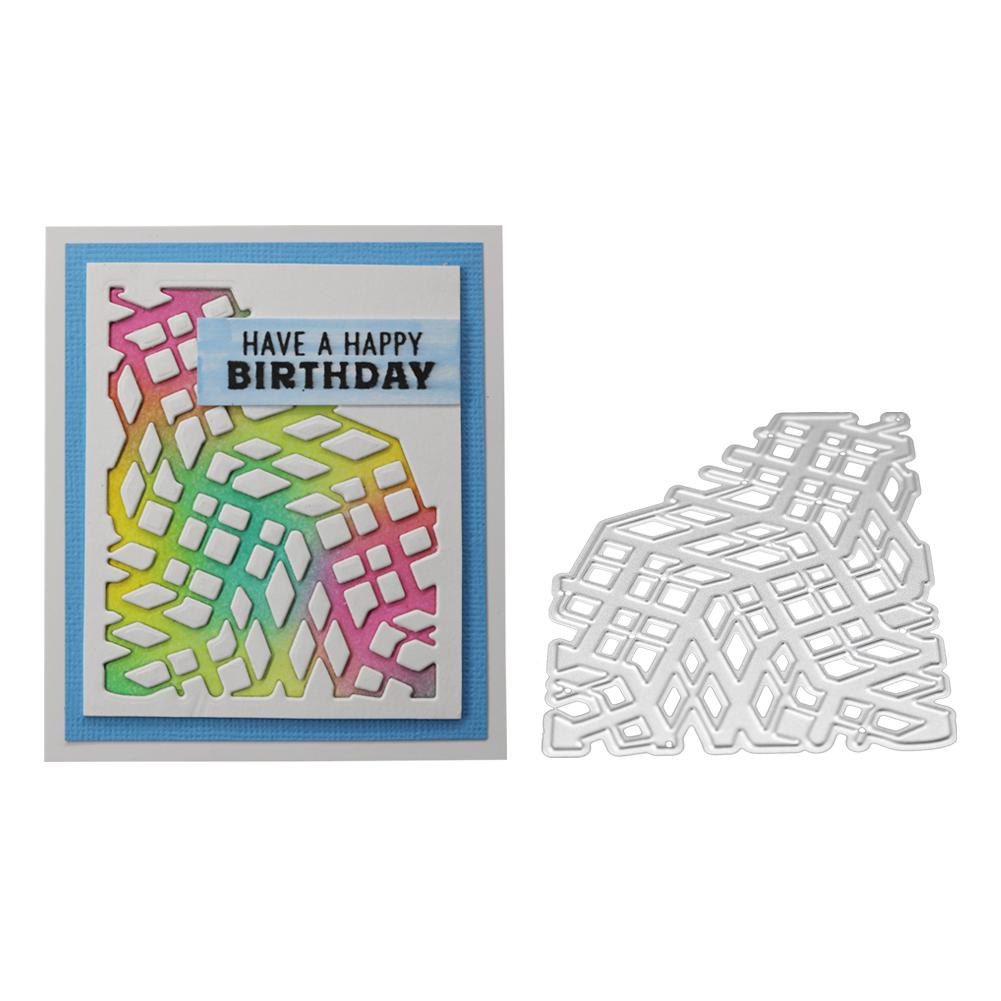 Irregular Frame Grid Decoration Metal Silvery Stencil Embossing Cutting Dies For Diy Scrapbooking Paper Album Cards Making