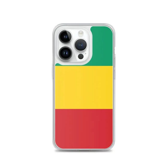 Coque iPhone - Drapeau Guinée - iPhone 14 Pro - Souple - Multicolore - TPU Transparent