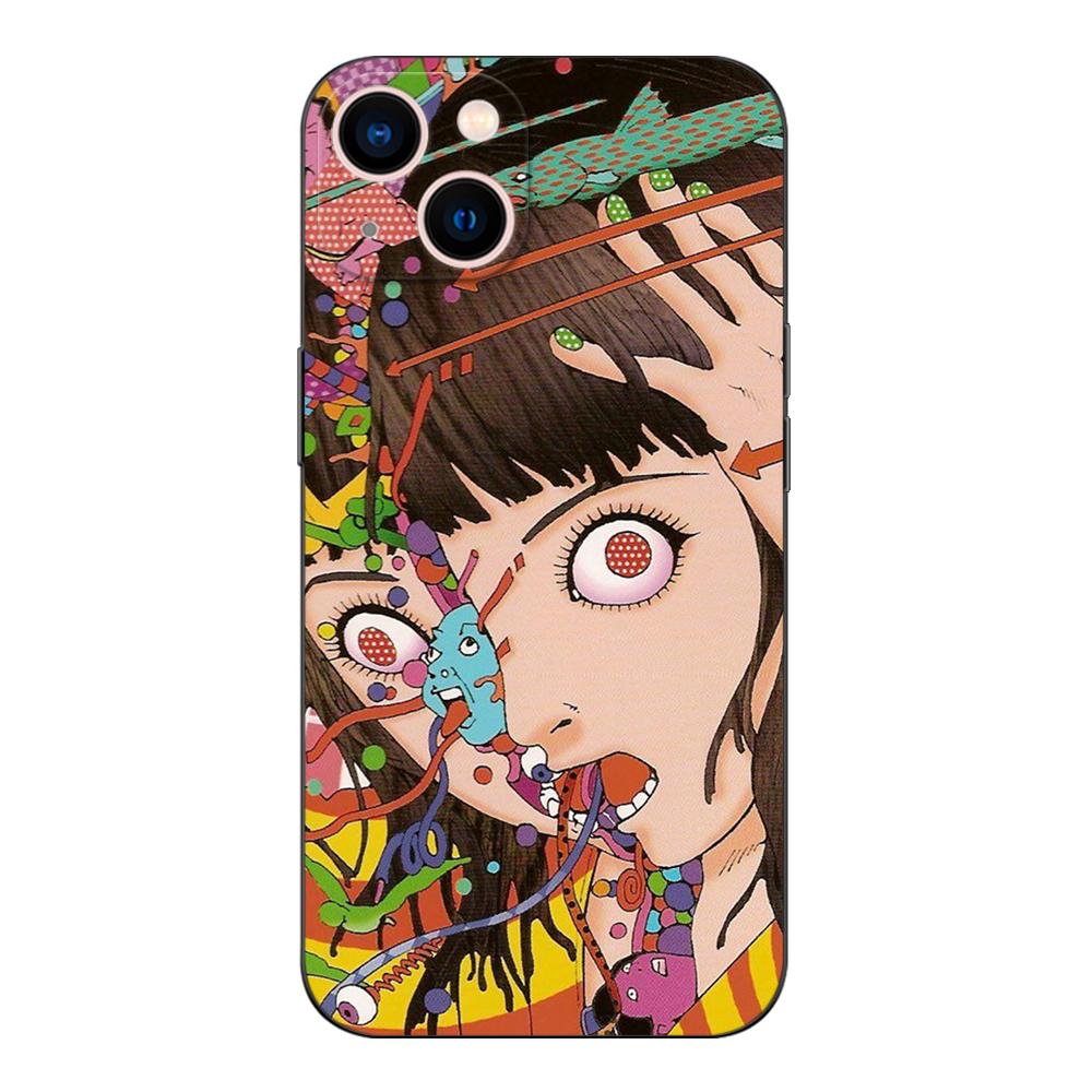 Black Tpu Case For Huawei Honor X8 50 Lite Pro 10 Lite Nova 5t 8 9 Pro 4G 5G 8i Cover Shintaro Kago Horror Cartoon