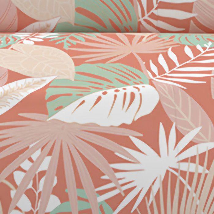 57 Thread Count Cotton Duvet Cover Set 260x240 Cm TANZANIA Coral, by Soleil D'ocre