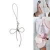 Fashion Bowknot Mobile Phone Chain Alloy Bow Pendant Keychain Phone Lanyard Cellphone Hanging Rope for Women Bag Jewelry