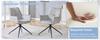 [Set of 2] European 360 degrees Swivel Upholstered Chair: Light Grey Fabric + Black Lacquered Metal Legs, Breathable and Comfortable