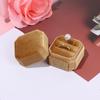 Octagon Square With Detachable Lid Ring Display Box Velvet Jewelry Box Double Ring Storage Box