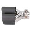 Matte Carbon Fiber Car Dual Exhaust Pipe Tail Throat Tip Stainless Steel Right Outlet