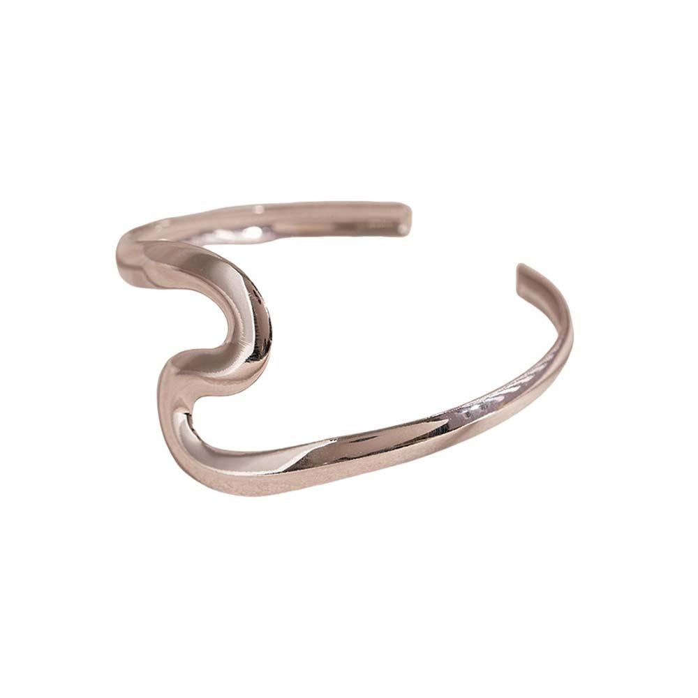 Geometry Wave Line Metal Arm Cuff Zinc Zinc Alloy Wide Open Arm Cuff Simple Bohemian Bracelet Jewelry Gift