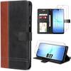 Protective Case - BOOLING - for Samsung Galaxy A17 4G/5G - Two-tone Brown/Black - Shockproof - 2 Tempered Glasses