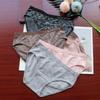 Women's Seamless Panties Ammonia Breathable Briefs Lace Pattern Low Waist Underwear Ladies Comfortable Triangle Panty