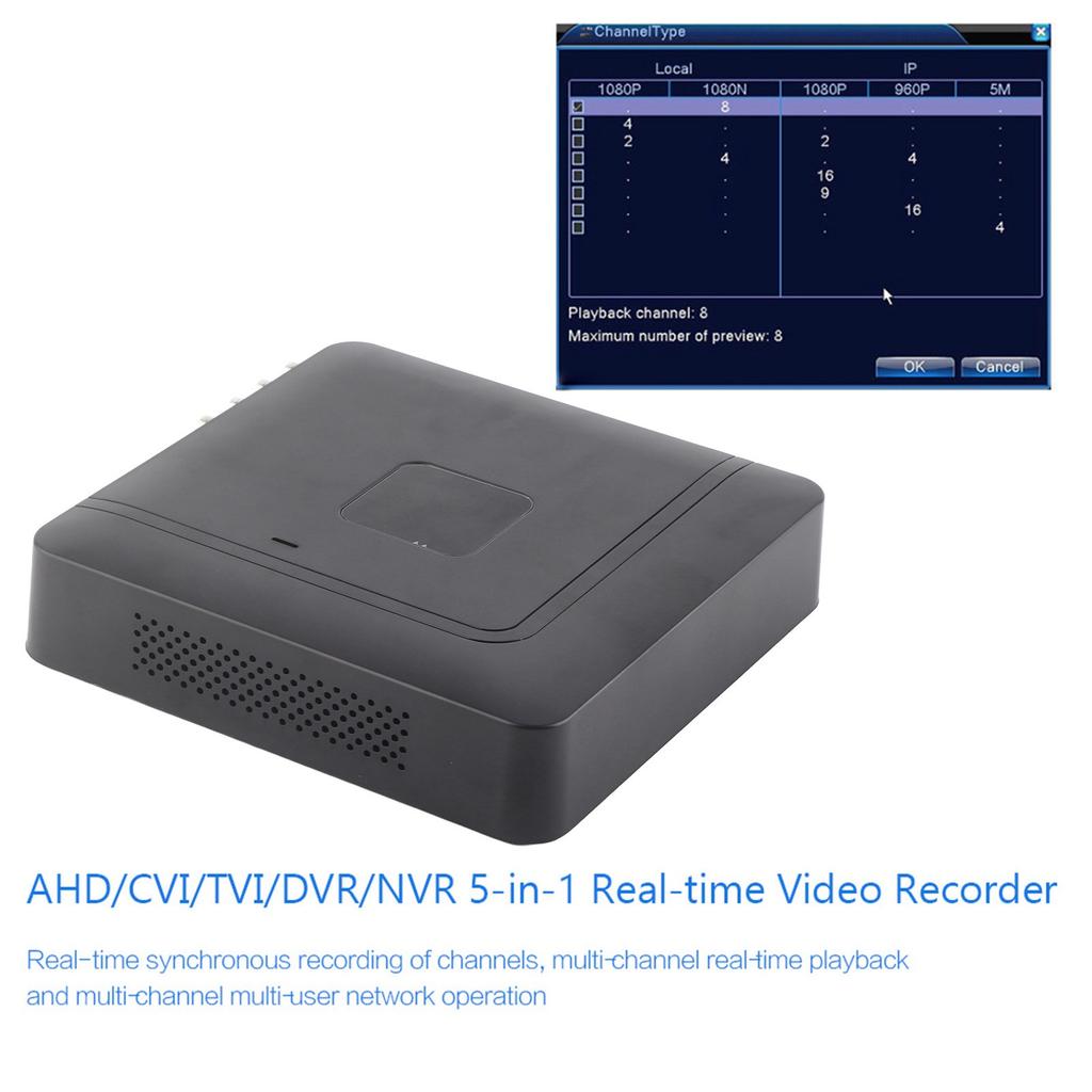 8-канальный 8CH Security CCTV AHd CVI/TVI/DVr NVR 5 в 1 Видеорегистратор в реальном времени