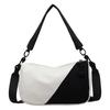 Contrasting color large-capacity fashion casual bag 2025 autumn new fashion Korean shoulder messenger bag pillow bag Korean version