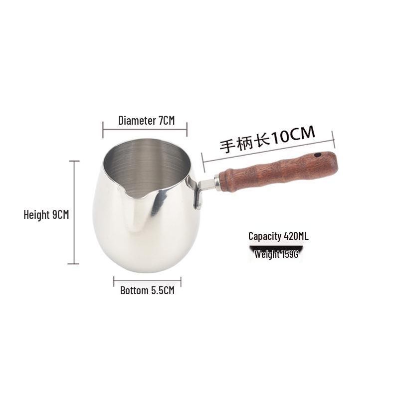 Кувшин из нержавеющей стали 304 с длинной ручкой для латте-арта и вспенивания (300-950 мл)