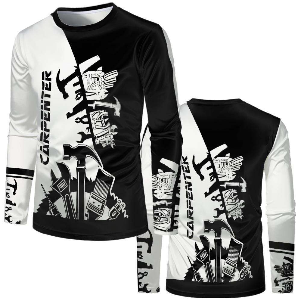 Fashion Loose Casual Unisex Long Sleeve T-shirt Construction Site Uniform Men's Round Neck T-shirt Outdoor Oversize Work Clothes