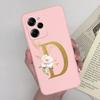 Забавный чехол для телефона Xiaomi Poco X5 X5Pro 5G Розовый 26 букв Мягкий силикон Матовый Прочный задний чехол для PocoX5 Pro PocoX5 X5 Pro