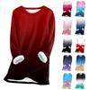 Women's Round Neck Top Printing Thickened Plush Cashmere Warm Long Top