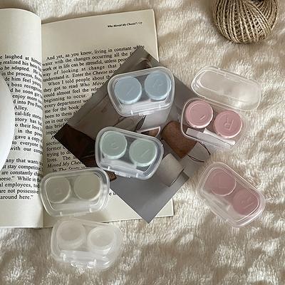 Коробка для контактных линз Предотвращает утечку Прозрачная крышка для линз Контейнер Держатель для контактных линз Сопутствующая коробка Коробка для ухода Портативная дорожная