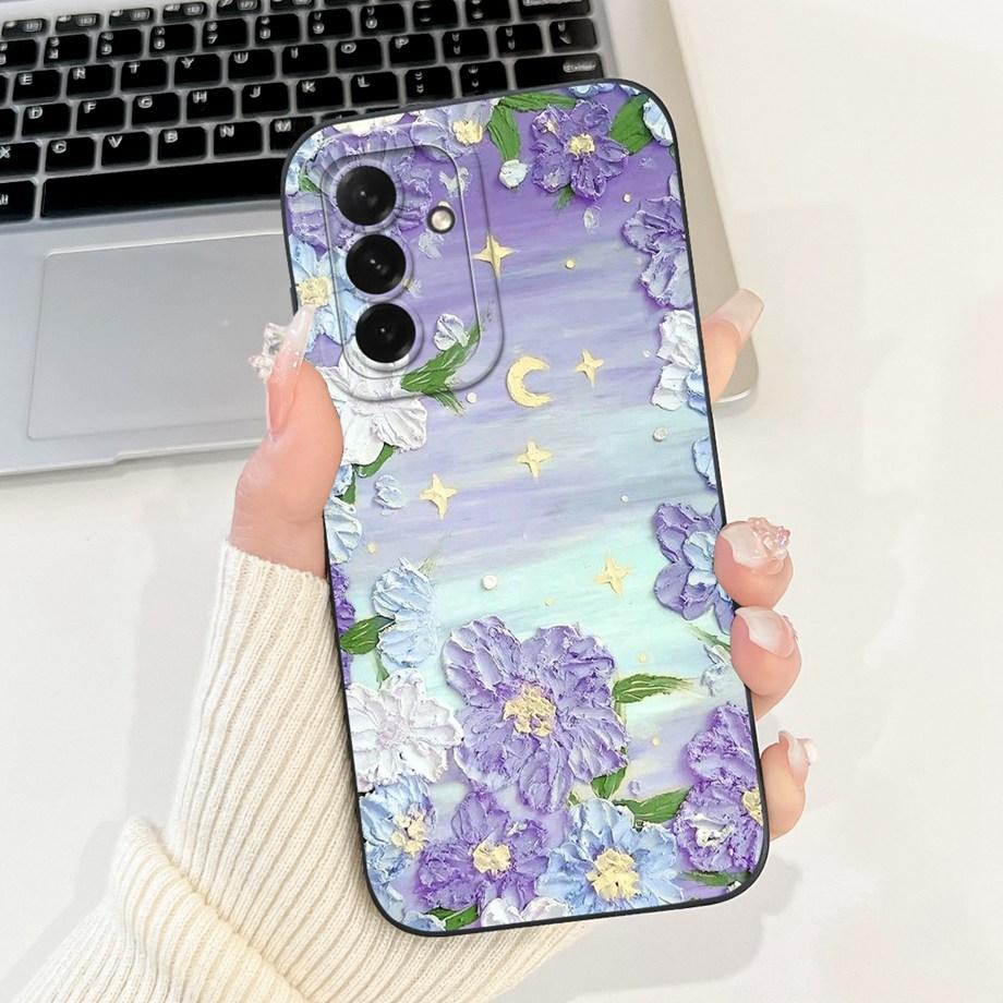 Чехол для телефона Samsung Galaxy A56 A36 A26 5G, мягкий матовый чехол из жидкого силикона, задняя крышка, рисунок 'Любовь Сердце', 'Цветочный Девичий', Fundas