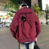 Куртка бейсбольная ретро бордового цвета Spider, мужская, весна-осень, новая модная брендовая молодежная летная куртка