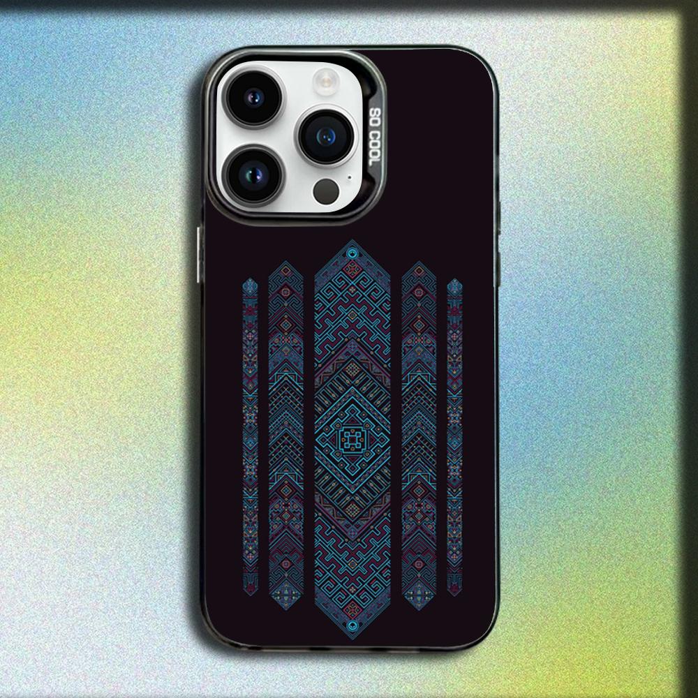Украина Аравия Египет Декоративный узор Чехол для телефона Для iPhone 16,15,14,13,12,11,Mini,Pro,E,MAX Серый Матовый Силиконовый Черный Чехол