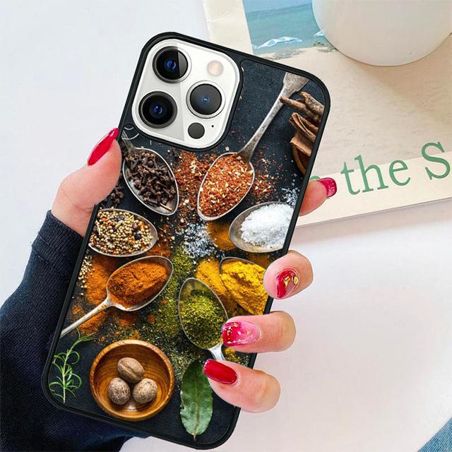 Spices Seasoning Cooking Chef Phone Case Cover For iPhone 17 Air 15 16 14 13 12 Pro Max 11 Pro Max Plus Coque