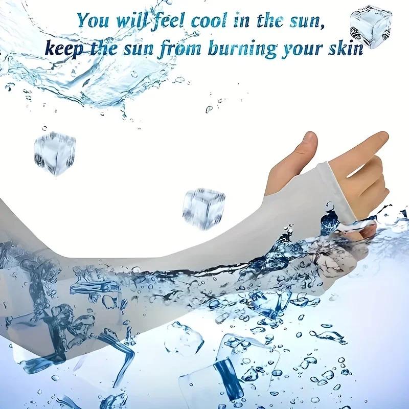 Летние солнцезащитные рукава-шаль с защитой от ультрафиолета на открытом воздухе Рукава-реглан из ледяного шелка, подходящие для бега, гольфа и езды на велосипеде