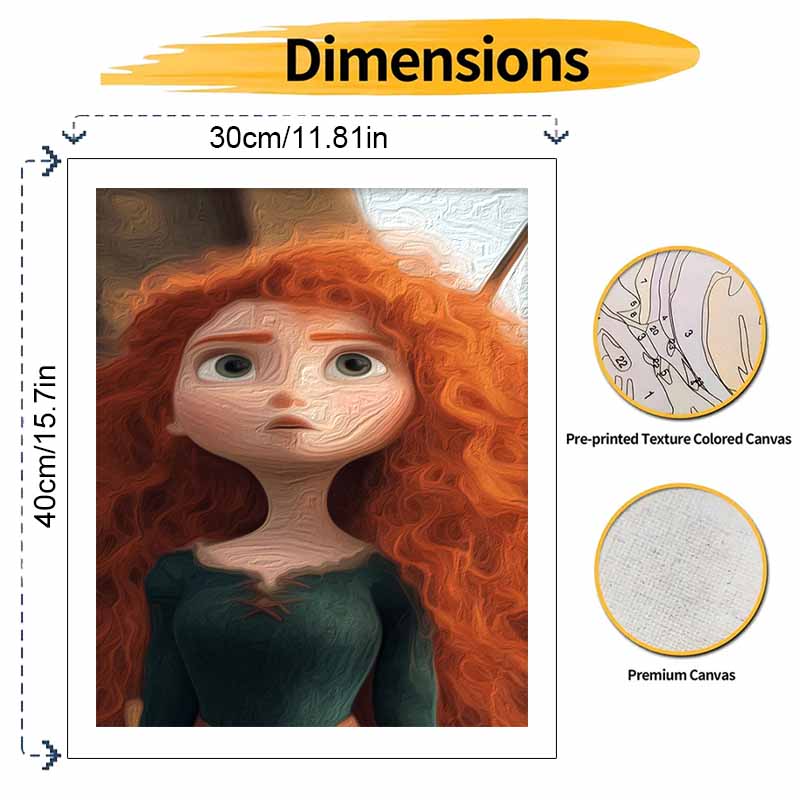 Disney Brave Merida Paint By Number Kit Drawing Canvas DIY Picture Home Decor Custom Oil Painting Art Supplies For Wall Decoration