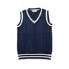 Британский стиль, кабельная вязка, колор-блок, жилет-свитер с V-образным вырезом - Унисекс, школьная форма