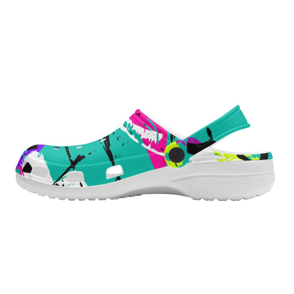 Printed EVA Clogs Women Men Lightweight Breathable Casual Slip On Garden Shoes for Beach Pool Bathroom Home Summer Daily Wear