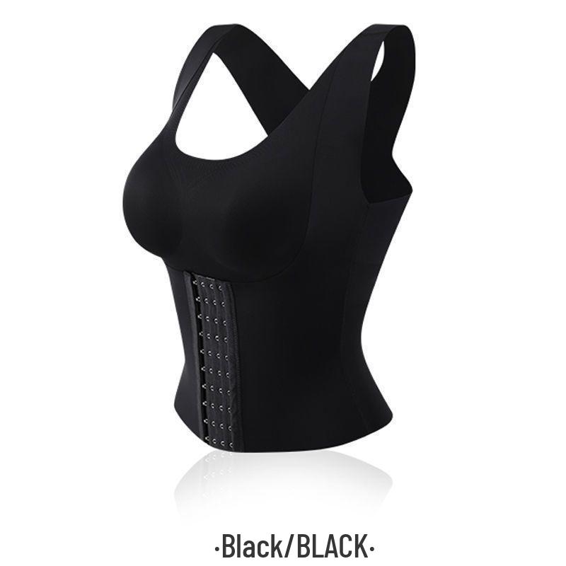 Postpartum Slimming Waist Trainer Bra Vest with Chest Pads and Anti-Hunchback Support