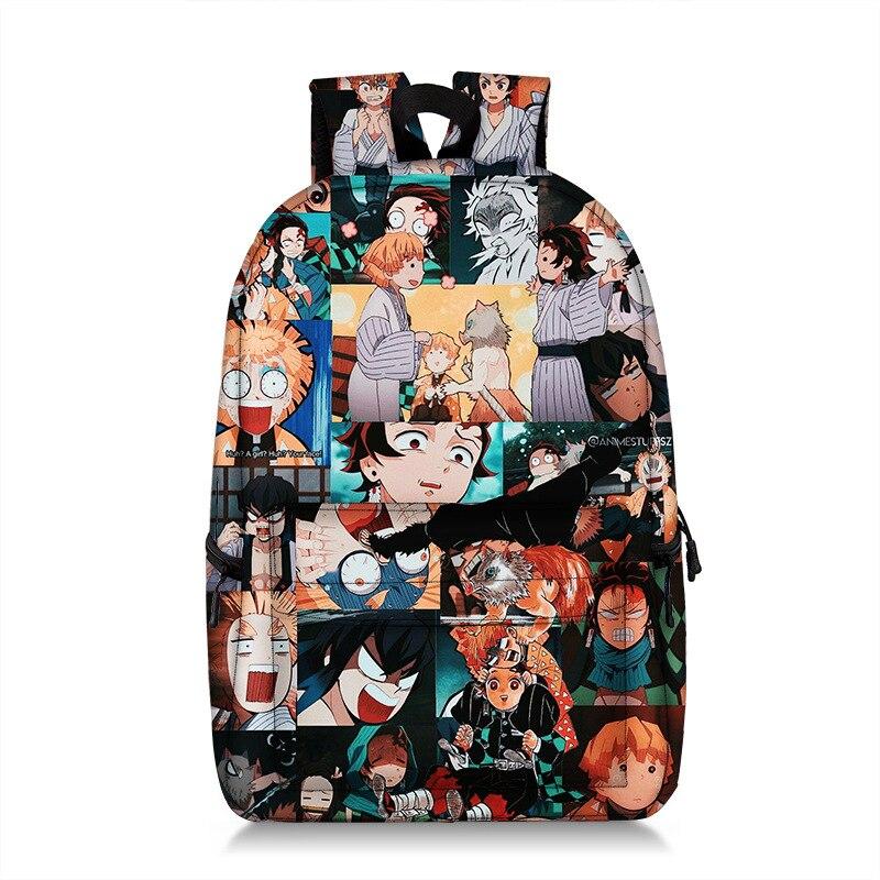 Anime Demon Slayer Backpack Waterproof Student School Bags Boys Girls Bookbag Cosplay Travel Bag Knapsack Fashion