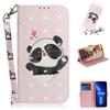 3D Painting Panda Pattern Wallet PU Leather Case with For iPhone Samsung Umidigi Infinix TECNO...Suitable for Over 900 Phone Models