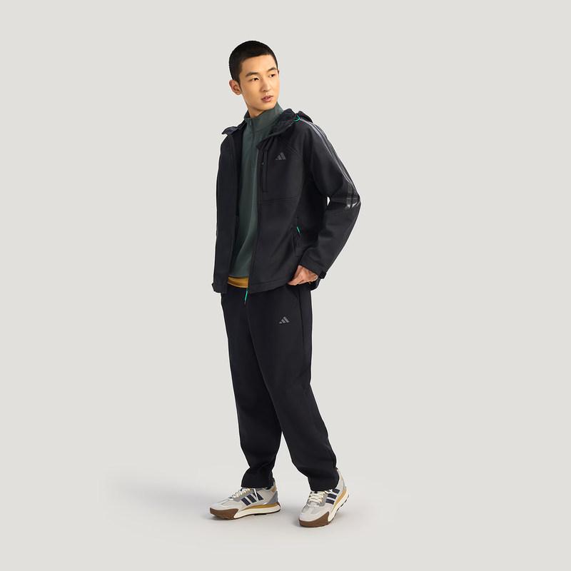 adidas Софтшелл FW25 Водонепроницаемая Теплая Спортивная Уличная Куртка с Капюшоном Мужская Куртка KR2496