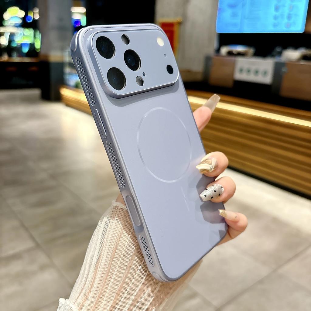 Роскошный матовый чехол-защита для линз из стекла Для iPhone 17 Air 16 15 14 13 Pro Max Plus Для Magsafe Магнитный Ударопрочный Жесткий ПК Чехол