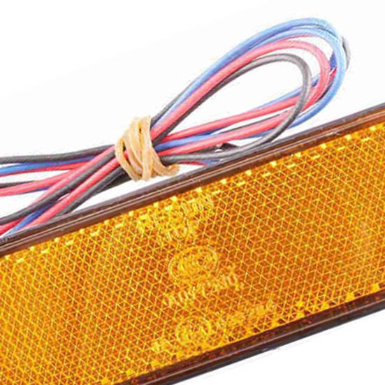 Задний фонарь, 24 светодиода, энергосберегающий прямоугольник, 12 В, супер яркая боковая сигнальная лампа