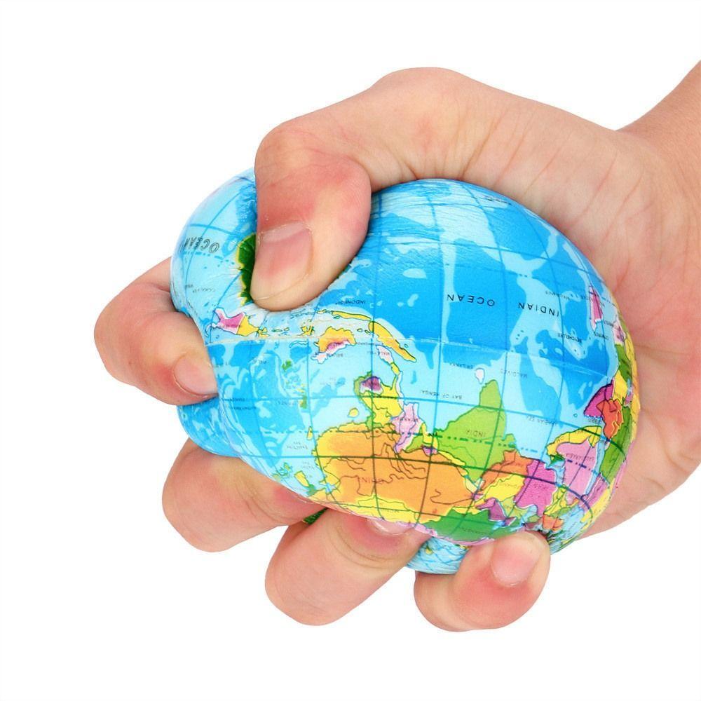 Earth Globe Model World Geography Map Ball Hand Squeeze Ball World Map Foam Ball Foam Rubber Ball