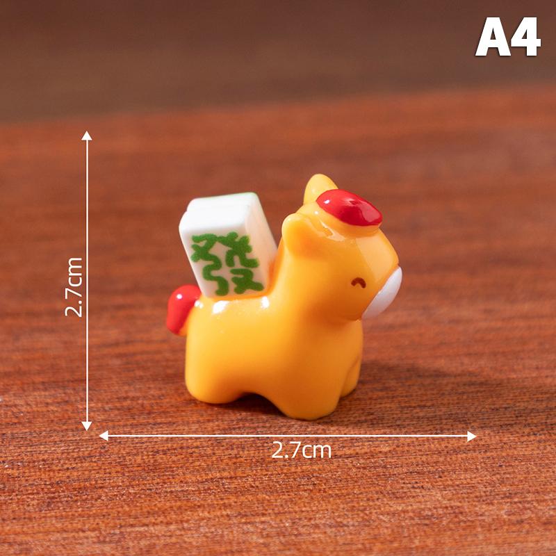 Hot Sale 2026 New Year Figurines Miniatures Cartoon Lucky Horse Micro Landscape Ornaments Home Desk Decorations Room Decor Gift