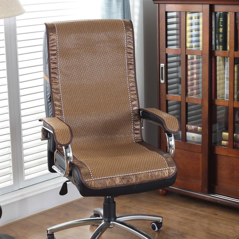 Летняя Матрас-Подушка на Сиденье и Спинку Интегрированная, Офисное Компьютерное Кресло Дышащая Бамбуковая Подушка на Сиденье Босс Спинка Прохладная Подушка